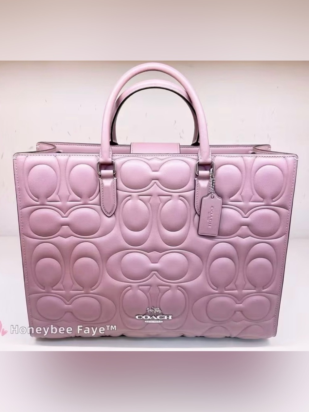 NWT Coach Maggie Large Tote Bag In Signature Leather - Jasmine Purple (CY672)